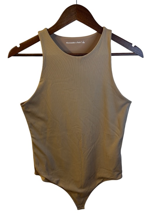 Abercrombie & Fitch Tops - Abercrombie & Fitch Brown Ribbed High Neck Sleeveless Bodysuit Size L Stretch